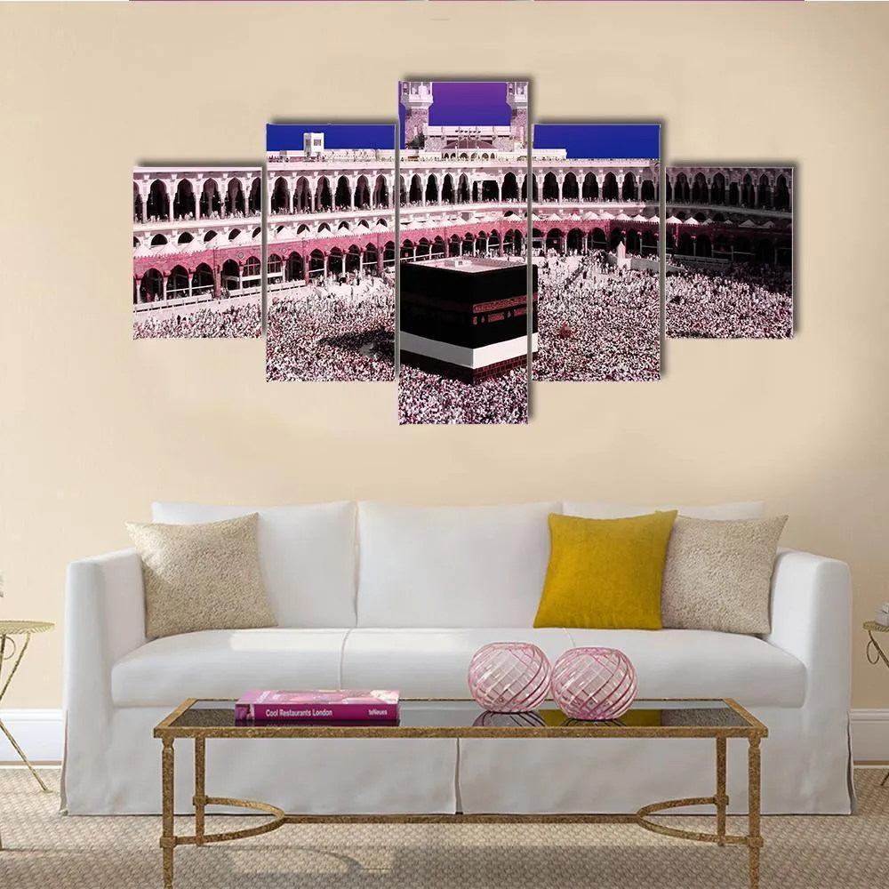 Holy Kaaba At Twilight Canvas Wall Art