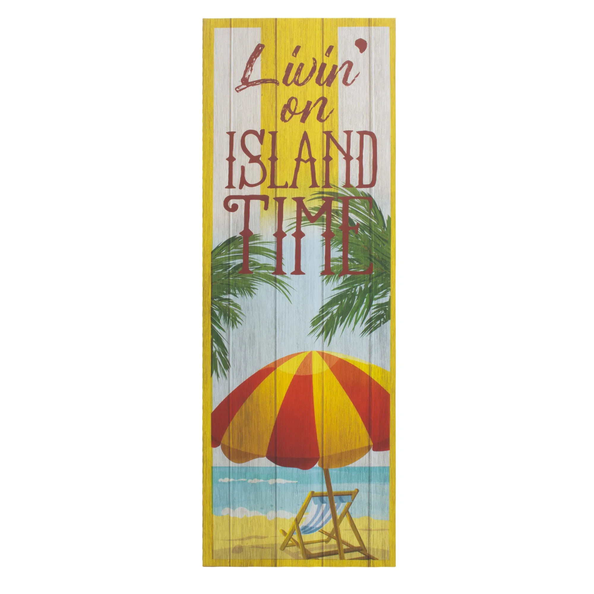 Island Time Coastal Beach Outdoor Canvas Art Print - 16x48