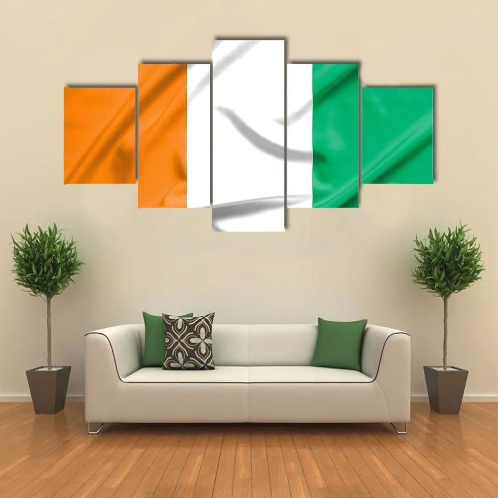 Ivory Coast Flag Canvas Wall Art