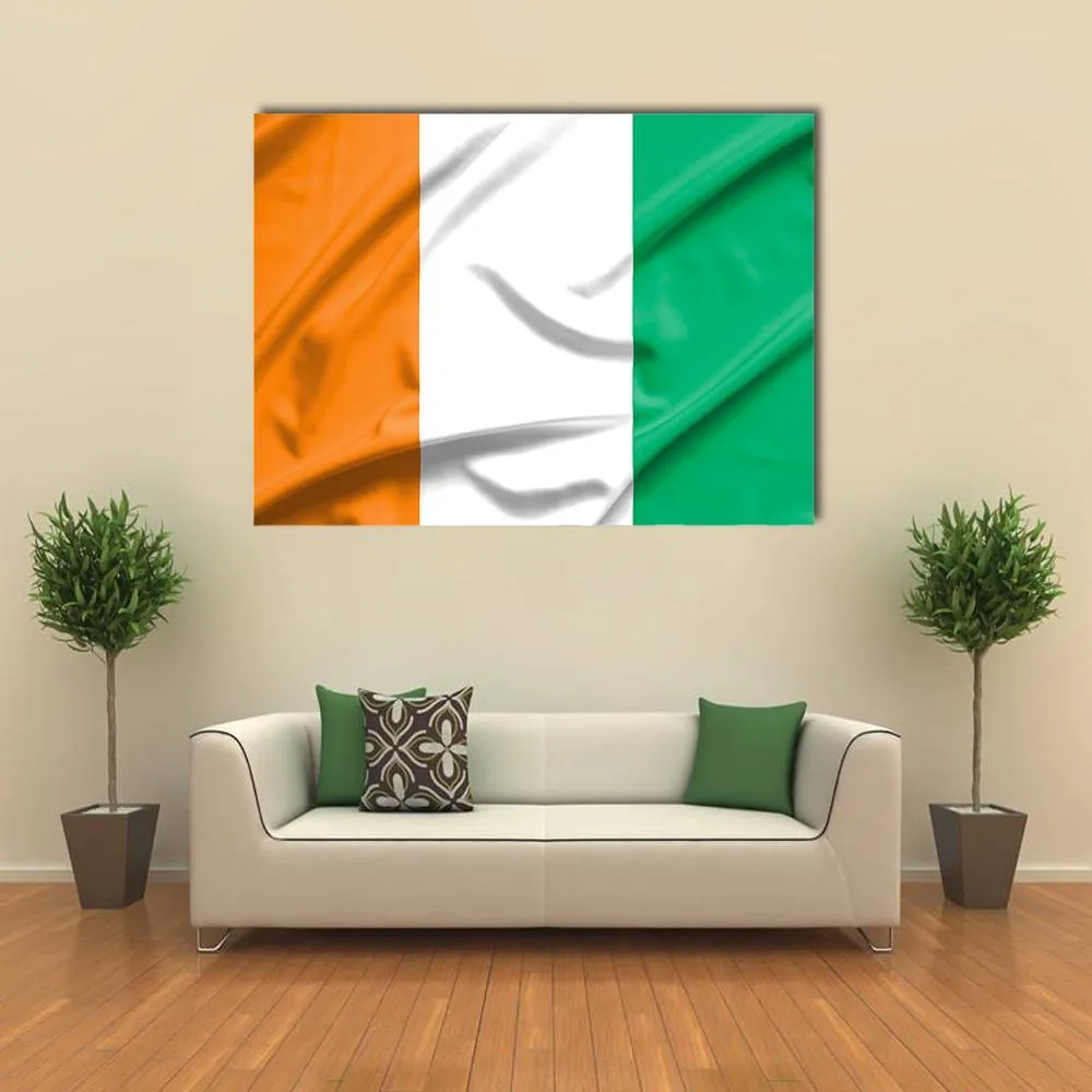 Ivory Coast Flag Canvas Wall Art