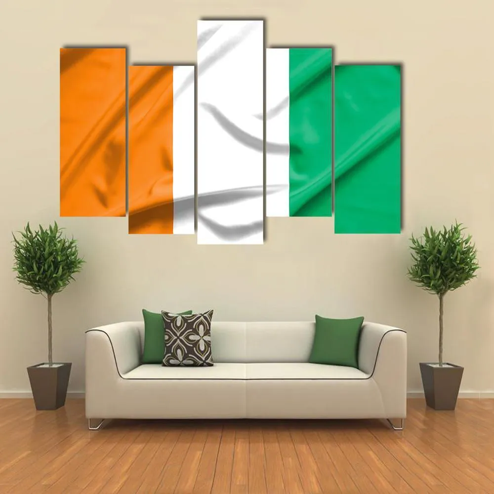 Ivory Coast Flag Canvas Wall Art