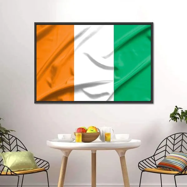 Ivory Coast Flag Canvas Wall Art