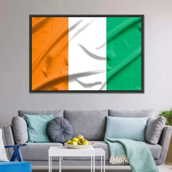 Ivory Coast Flag Canvas Wall Art