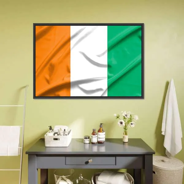 Ivory Coast Flag Canvas Wall Art