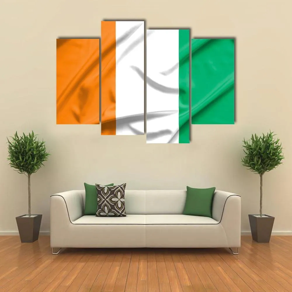 Ivory Coast Flag Canvas Wall Art