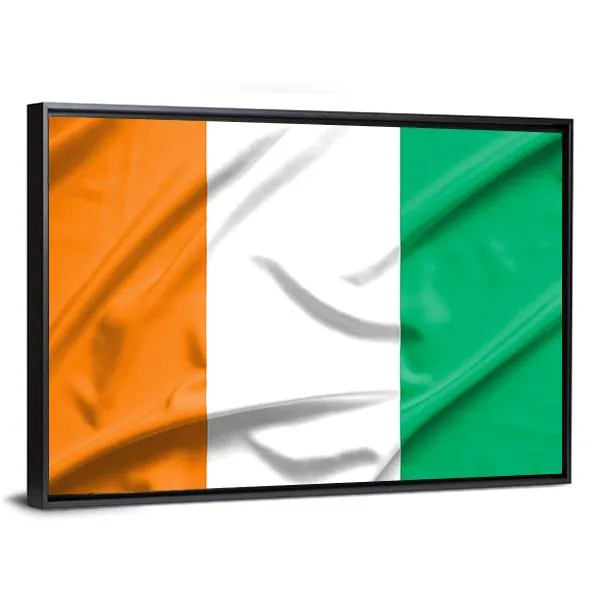 Ivory Coast Flag Canvas Wall Art