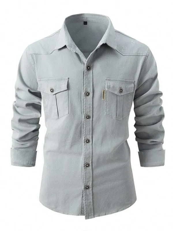 Men's Casual Fashion Business Long Sleeve Shirt