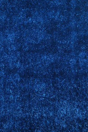 Modern Blue Spaghetti Shag Area Rug