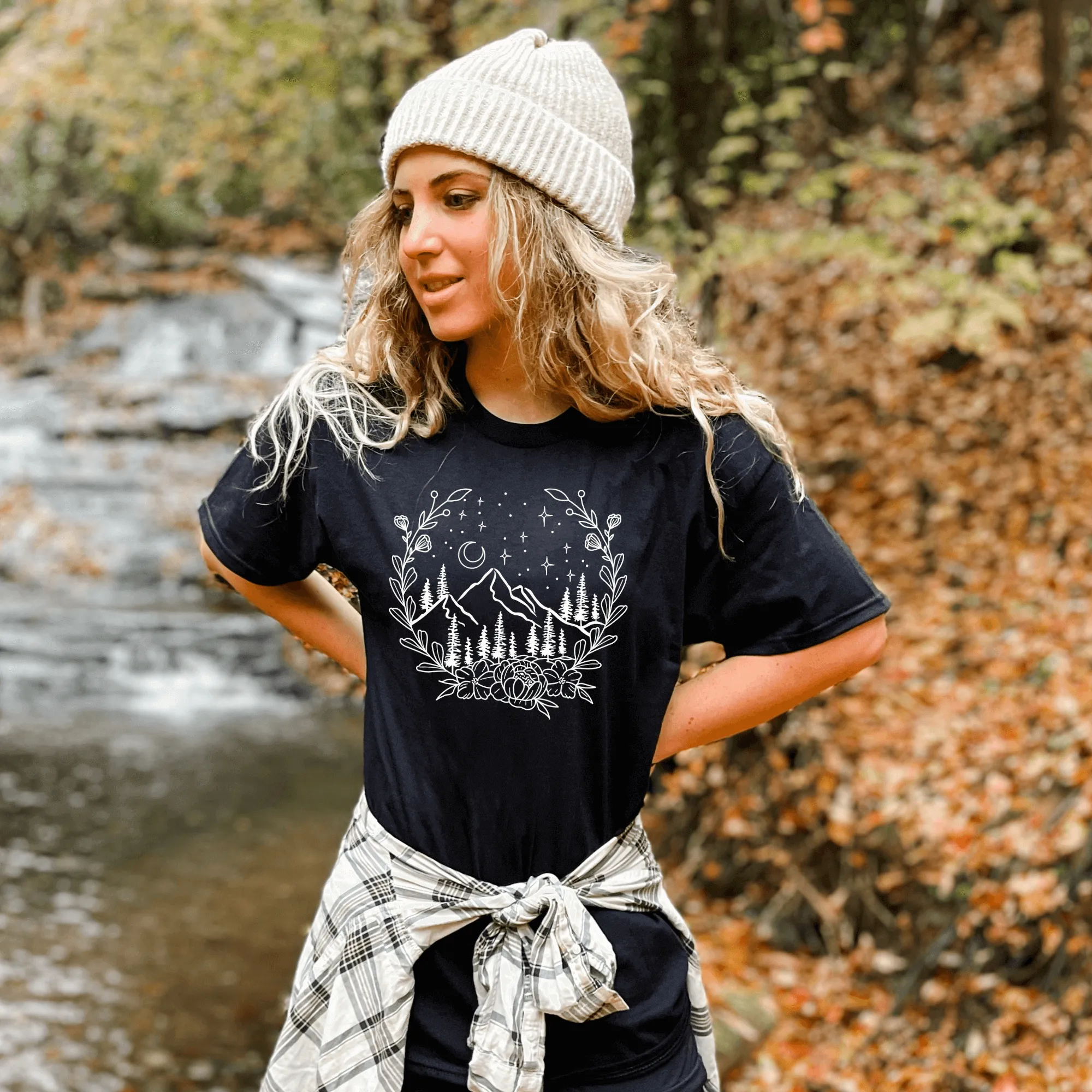 Mountain TShirt, Graphic Tee Nature, Floral Shirts