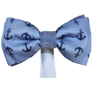 Nautical Anchors Blue Magnetic Bow Tie