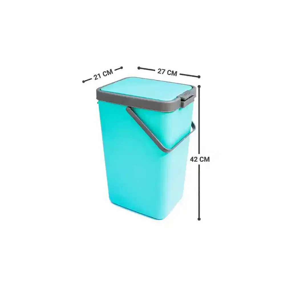 Nayasa Plastic 18-Liter Top Push Door Dustbin in Green