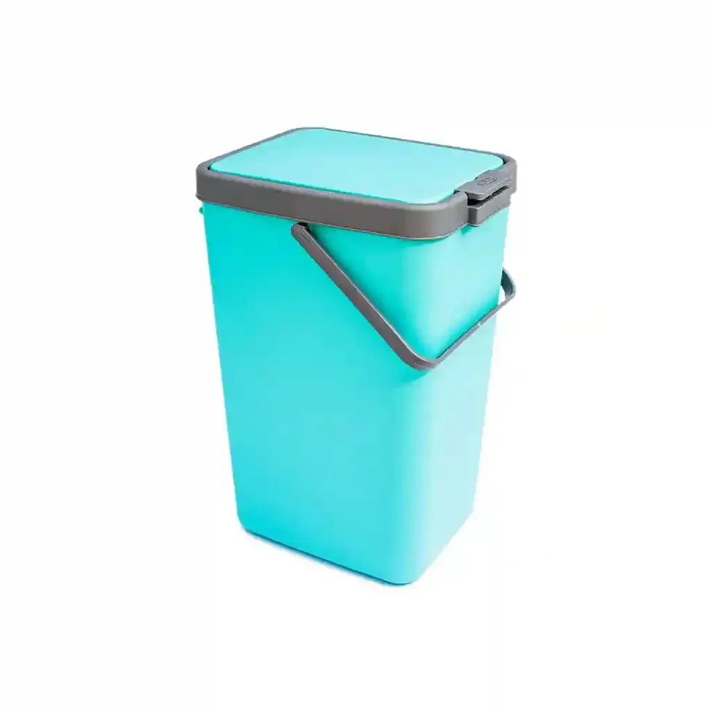 Nayasa Plastic 18-Liter Top Push Door Dustbin in Green