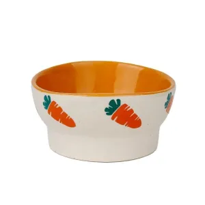 Pipsqueak Small Animal Ceramic Ergonomic Bowl Carrot