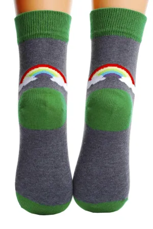 RAINBOW dark grey cotton socks for children