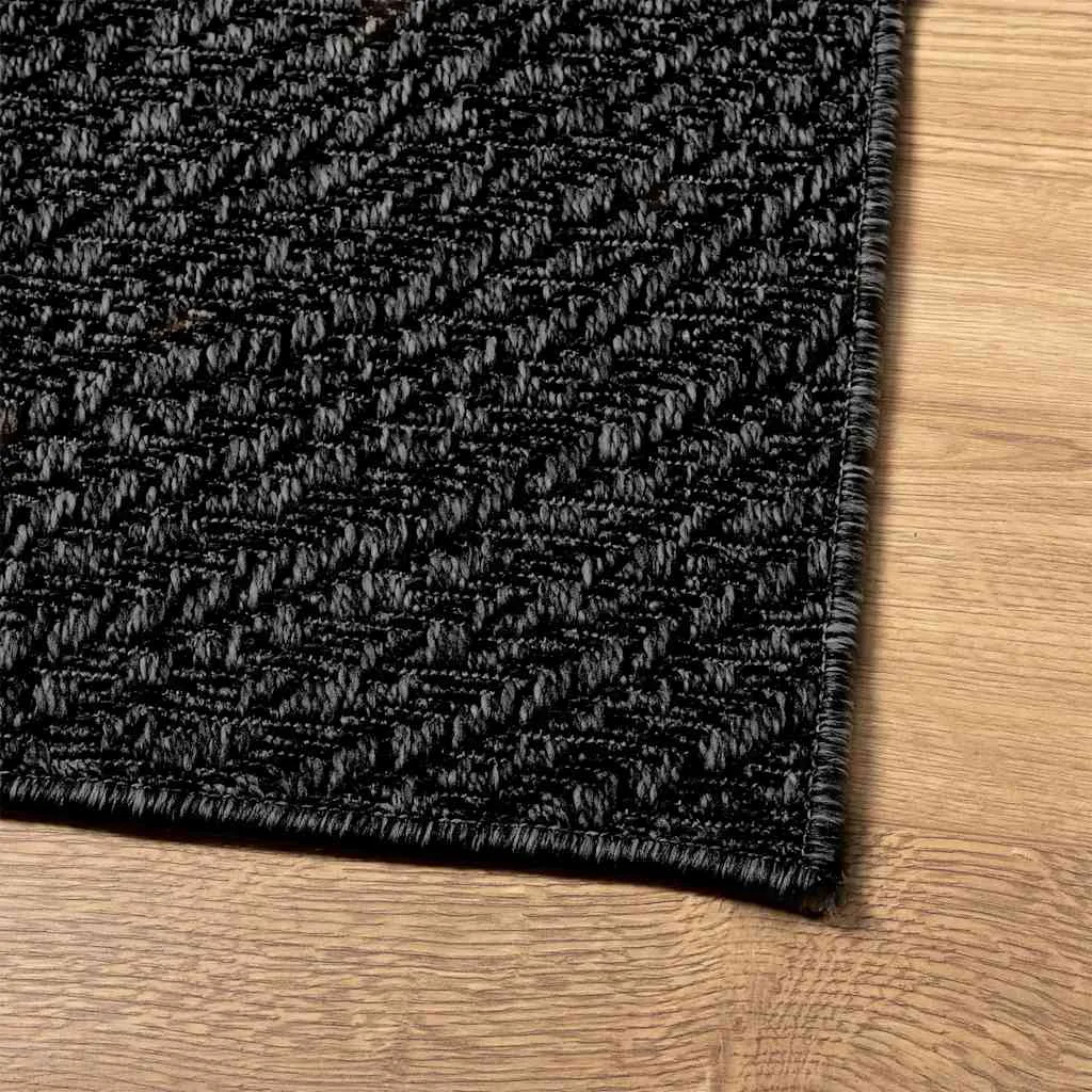 Rug ZIZUR Anthracite 100x200 cm Jute Look Indoor and Outdoor