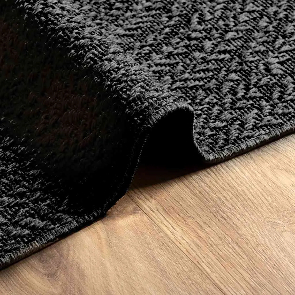 Rug ZIZUR Anthracite 60x110 cm Jute Look Indoor and Outdoor