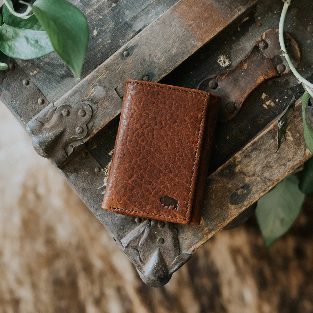 Ryder Reserve Bison Leather Trifold Wallet | Brown