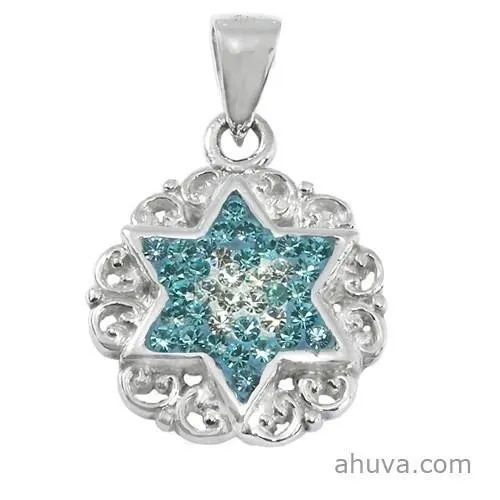 Sea Blue Stones Star Necklace