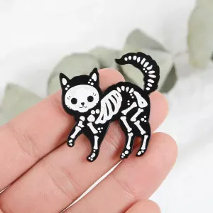 Spooky Black Cat Enamel Pin