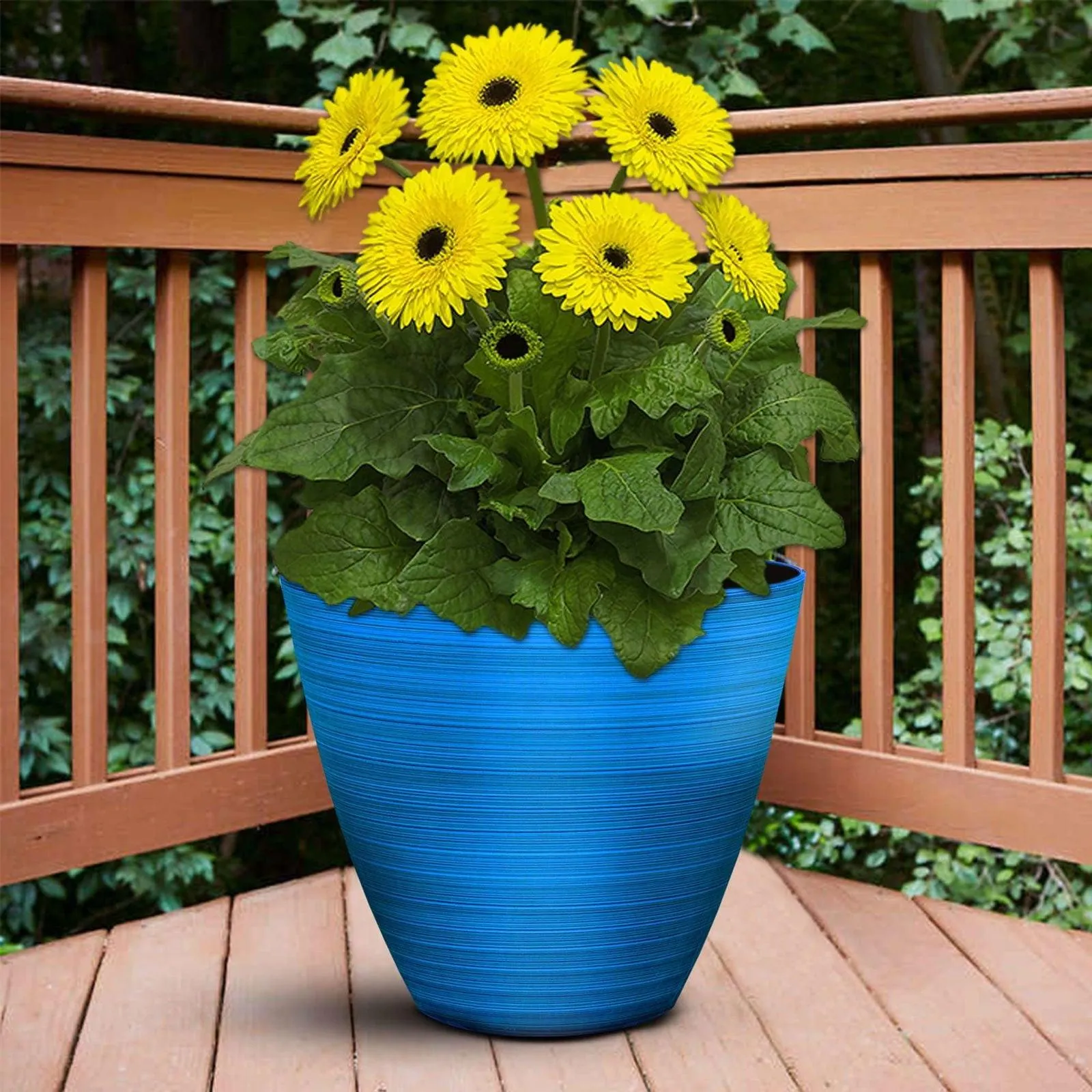 Stylish Glossy Outdoor Flower Pots (Pack of 2)