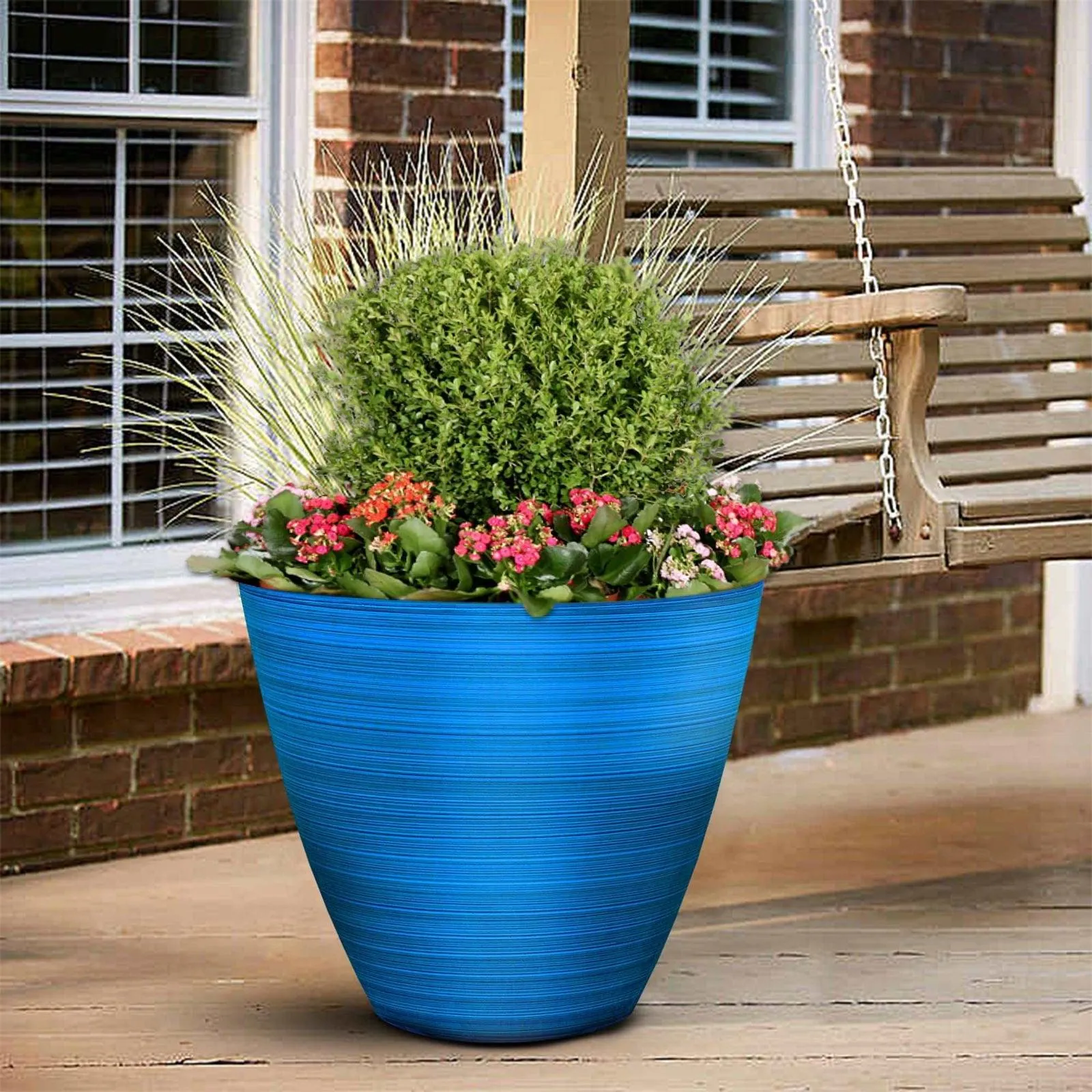 Stylish Glossy Outdoor Flower Pots (Pack of 2)