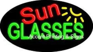 Sun Glasses Flashing Handcrafted Real GlassTube Neon Sign