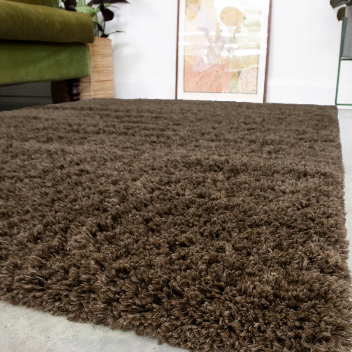 Super Soft Luxury Brown Shaggy Rug