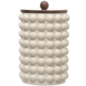 Tall Stoneware Canister w/Raised Dots