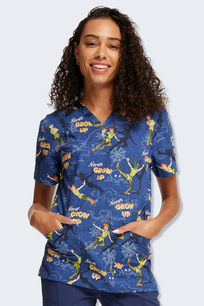 TF728 Come With Me Unisex Print Scrub Top