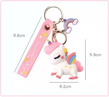 Unicorn DragonRun Pink | 3D Lanyard Keychain | Silicone