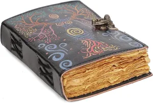 Vintage Handmade Leather Spell Book Journal with Lock - Hocus Pocus - Best leather diary