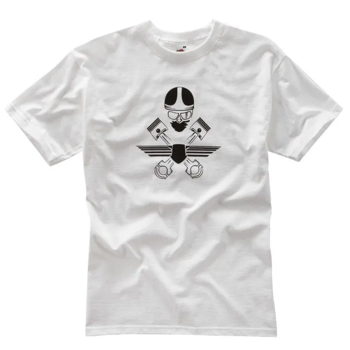 WHITE CROSSED PISTONS T-SHIRT